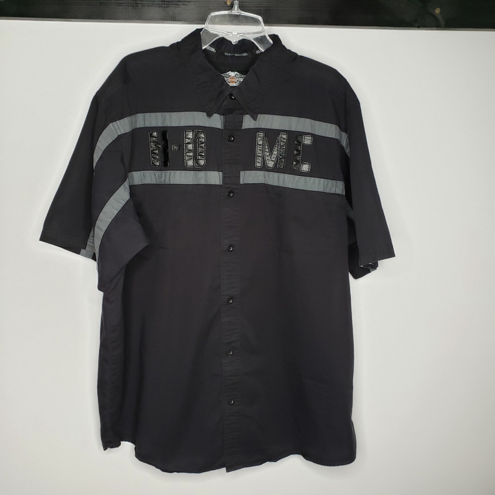 Harley-Davidson button front snap collar shirt 2XL